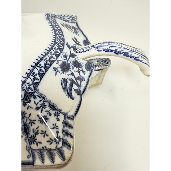 1880’s Transferware Ridgways Litchfield Porcelain Covered Soup Tureen w/Ladle - Picture 12 of 12
